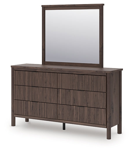 Pamytta  Panel Bed, Dresser, Mirror, Chest And Nightstand