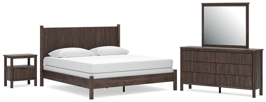 Pamytta  Panel Bed, Dresser, Mirror And Nightstand