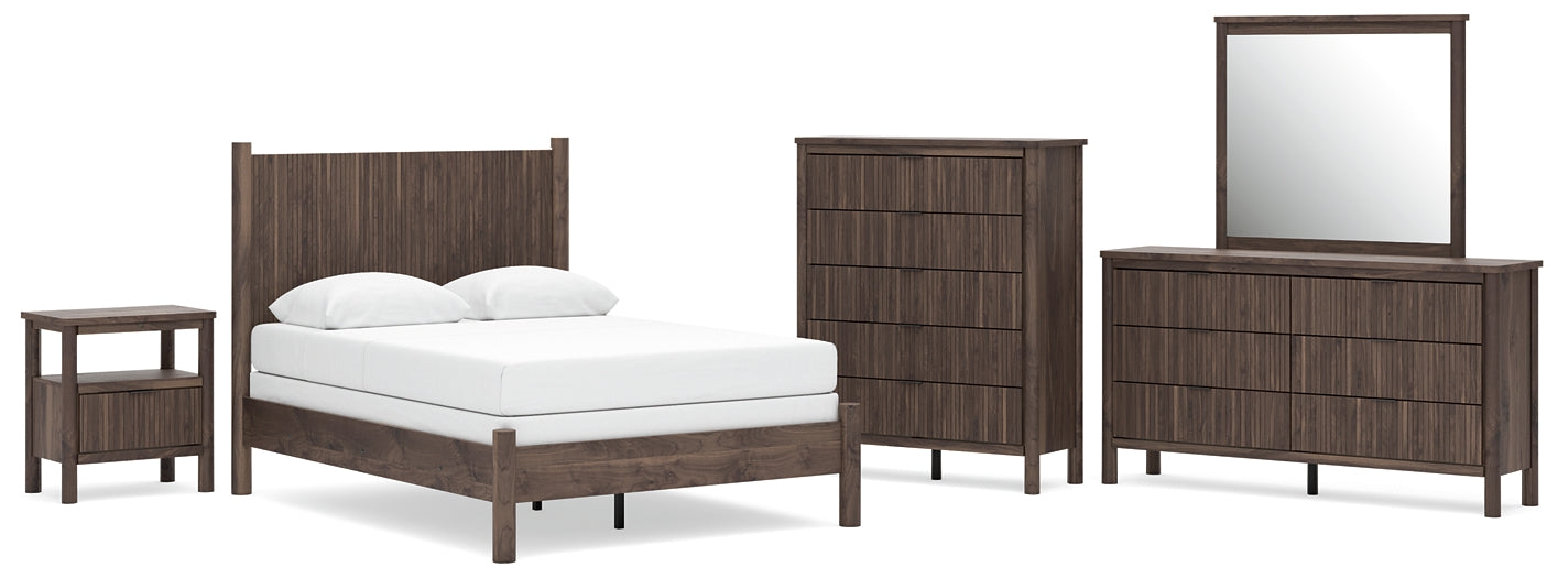 Pamytta  Panel Bed, Dresser, Mirror, Chest And Nightstand