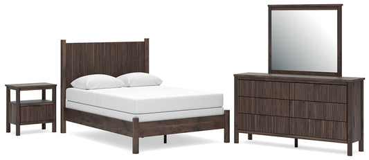 Pamytta  Panel Bed, Dresser, Mirror And Nightstand