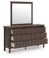 Pamytta  Upholstered Panel Bed, Dresser, Mirror, Chest And Nightstand