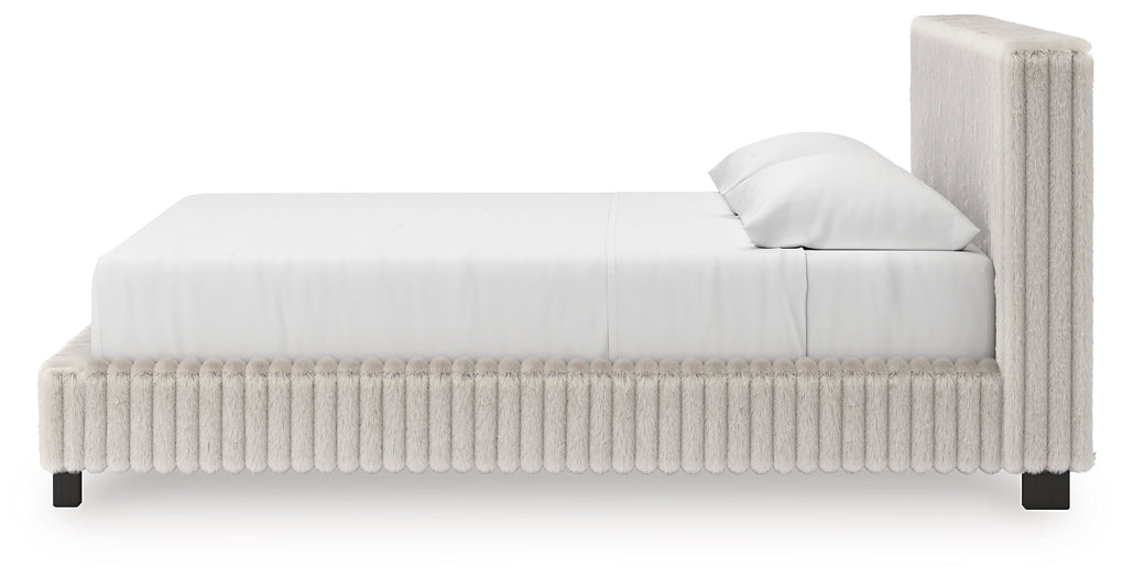 Zuraleus  Upholstered Bed, Dresser And Mirror