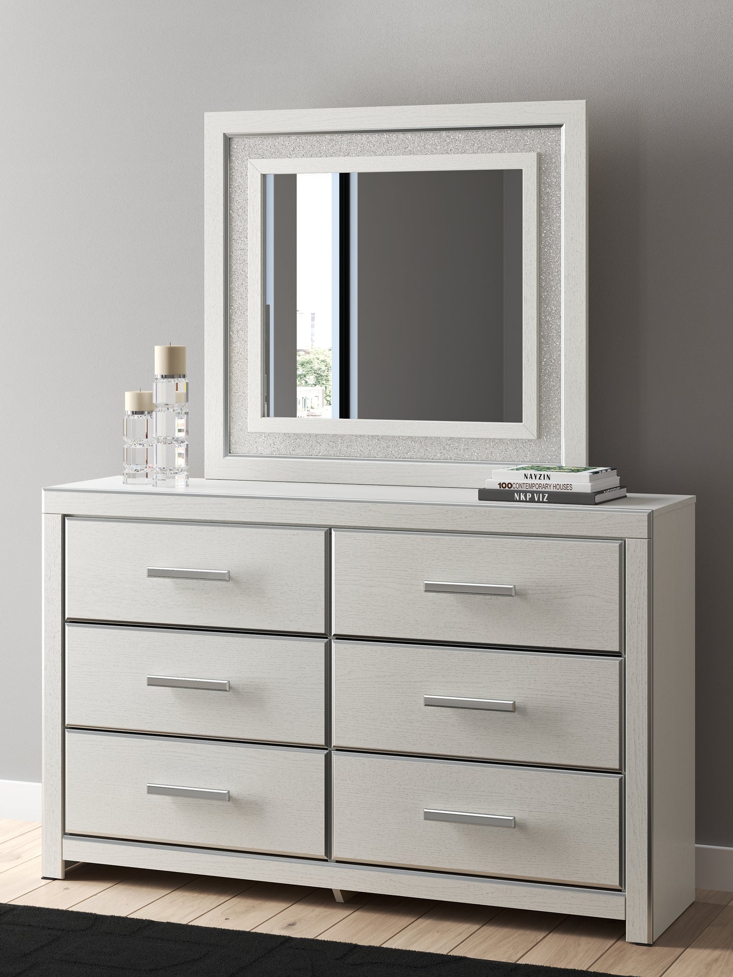 Zuraleus  Upholstered Bed, Dresser And Mirror