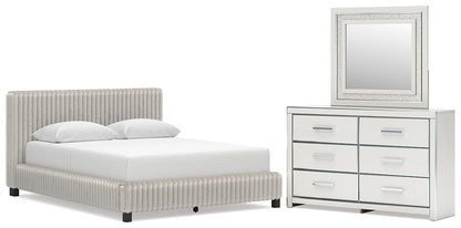 Zuraleus  Upholstered Bed, Dresser And Mirror
