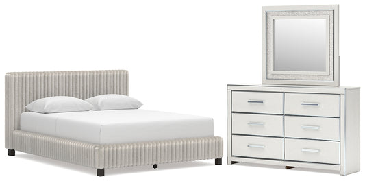 Zuraleus  Upholstered Bed, Dresser And Mirror