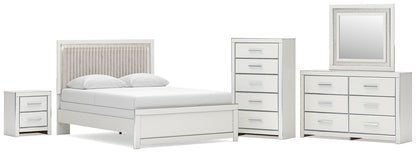 Zuraleus  Upholstered Panel Bed, Dresser, Mirror, Chest And Nightstand