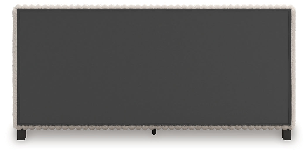 Zuraleus California  Upholstered Bed, Dresser And Mirror