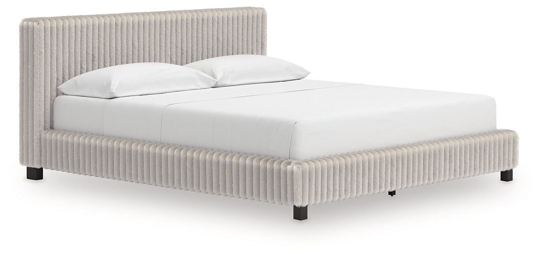 Zuraleus California  Upholstered Bed, Dresser And Mirror
