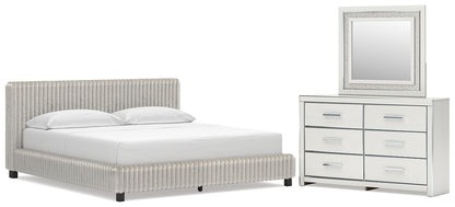 Zuraleus California  Upholstered Bed, Dresser And Mirror