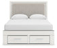 Zuraleus  Upholstered Panel Platform Storage Bed, Dresser, Mirror And Nightstand