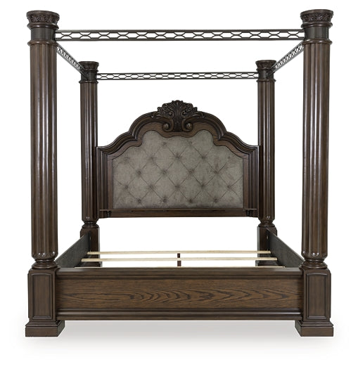 Maylee California  Canopy Bed, Dresser And Mirror