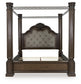 Maylee  Canopy Bed, Dresser, Mirror, Chest And Nightstand
