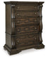 Maylee  Canopy Bed, Dresser, Mirror, Chest And Nightstand
