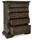 Maylee  Canopy Bed, Dresser, Mirror, Chest And Nightstand
