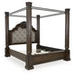 Maylee California  Canopy Bed, Dresser, Mirror, Chest And Nightstand