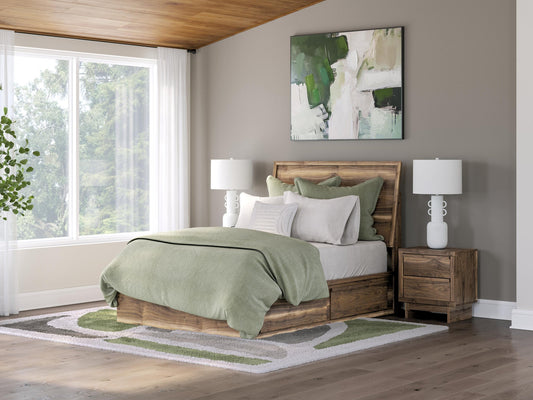 Chirason  Panel Bed With Storage