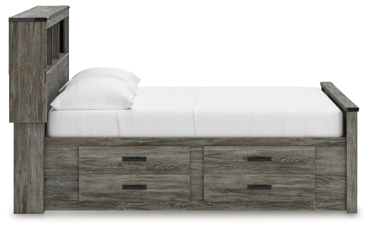 Frandern  Bookcase Panel Bed With Storage