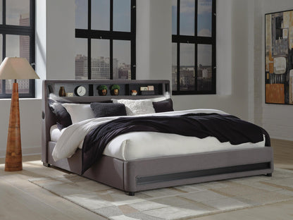 Verishaw California  Upholstered Bed With Wireless Audio