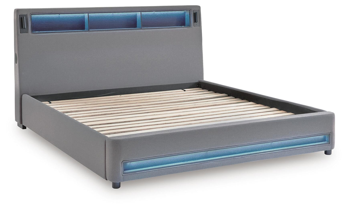 Verishaw California  Upholstered Bed With Wireless Audio