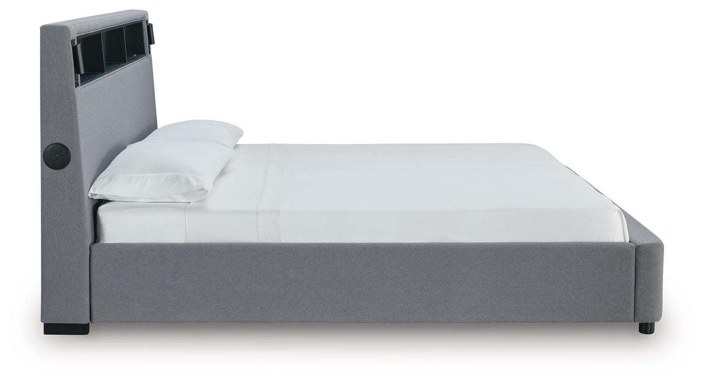 Verishaw California  Upholstered Bed With Wireless Audio
