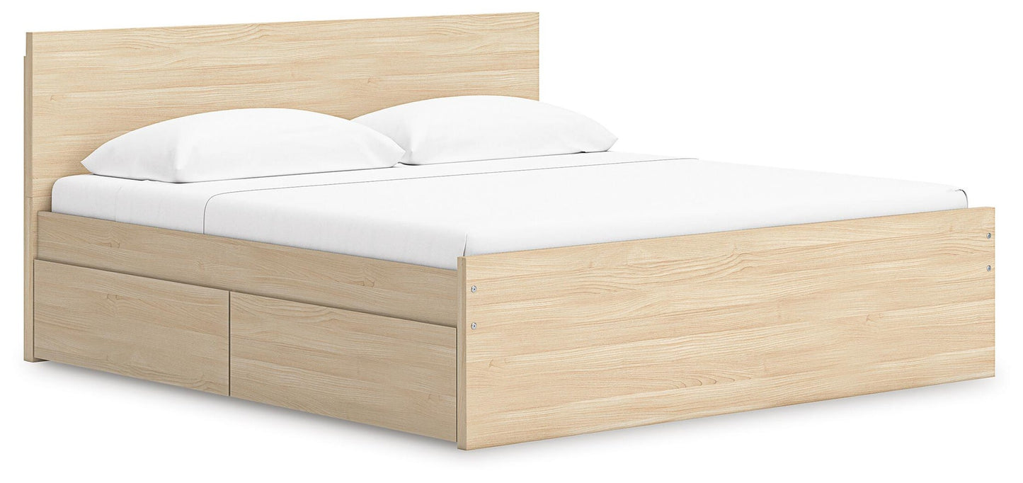 Onita  Panel Platform Bed With 1 Side Storage