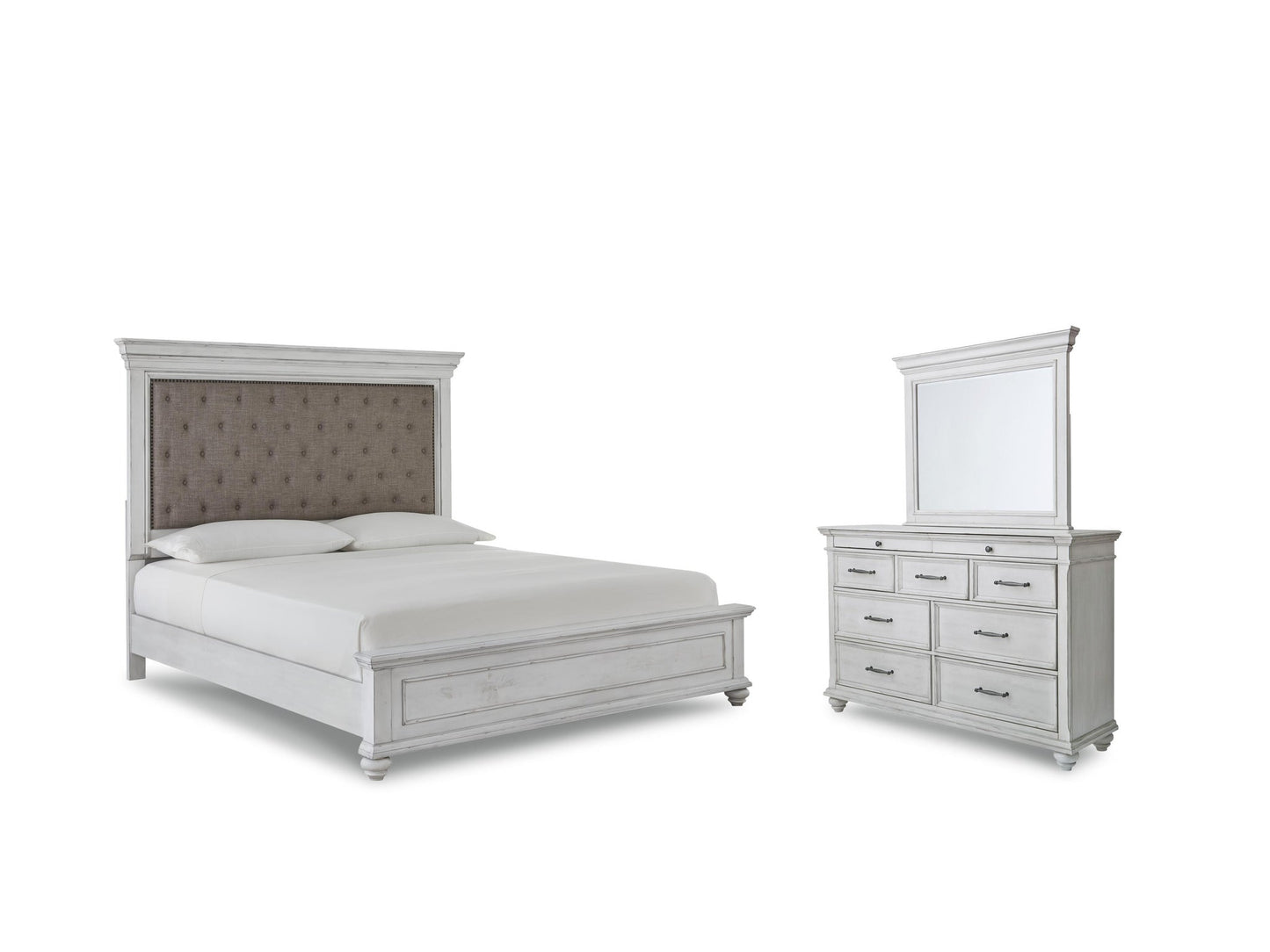 Kanwyn  Panel Bed, Dresser And Mirror
