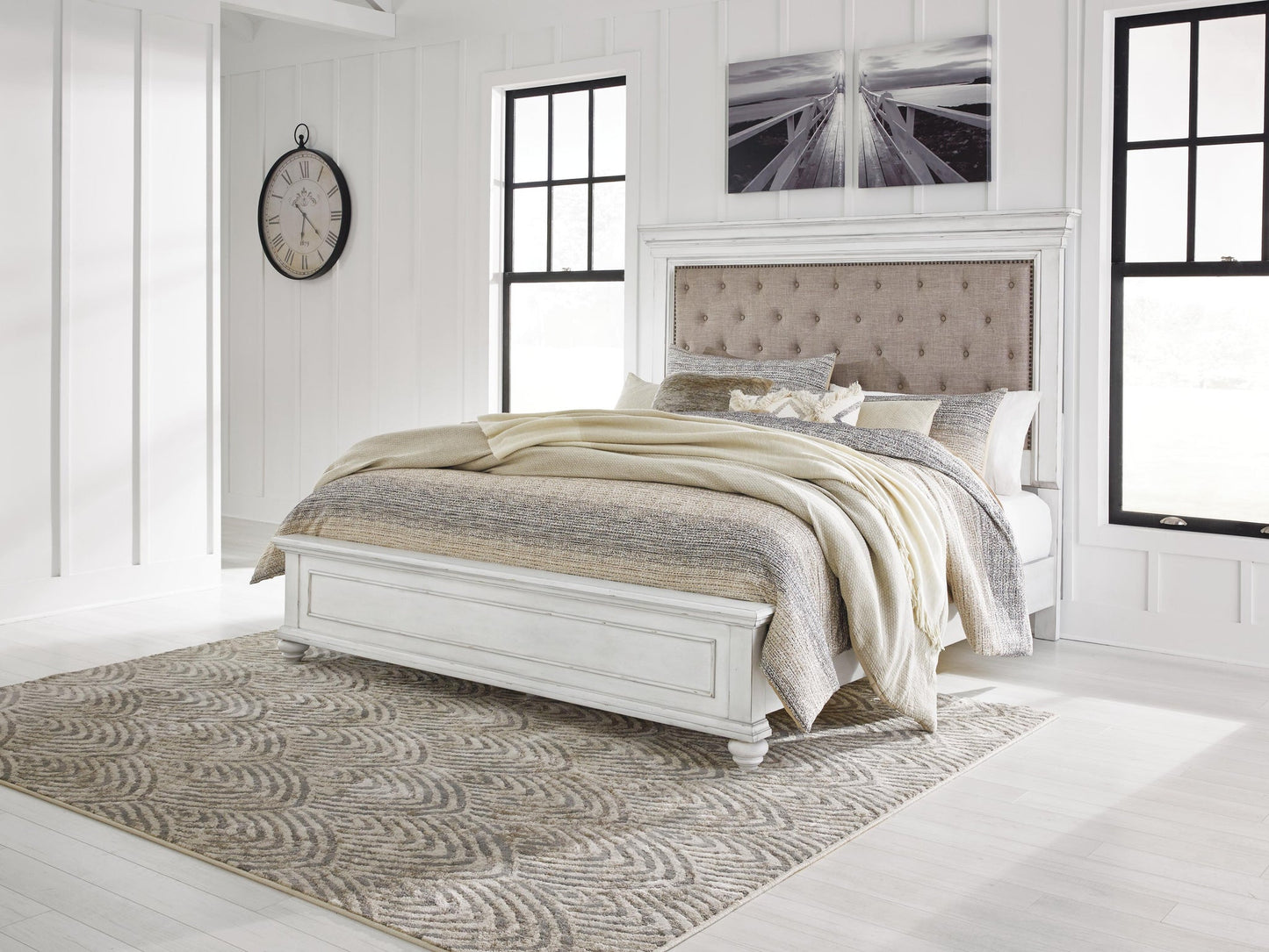 Kanwyn  Panel Bed, Dresser And Mirror