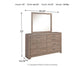 Culverbach  Panel Bed With Mirrored Dresser