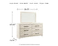 Cambeck  Panel Bed With 4 Storage Drawers With Mirrored Dresser