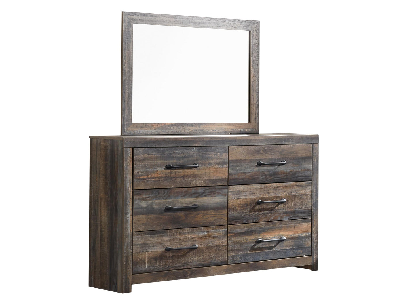 Drystan  Bookcase Bed With 2 Storage Drawers, Dresser, Mirror, Chest And Nightstand