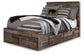 Derekson  Panel Bed With 6 Storage Drawers With Mirrored Dresser