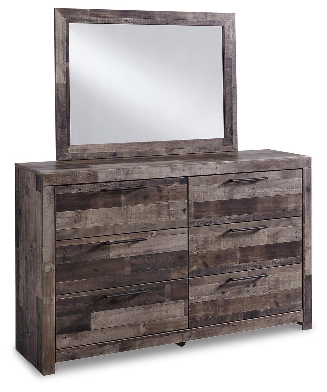 Derekson  Panel Headboard Bed With Mirrored Dresser