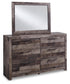 Derekson  Panel Headboard Bed With Mirrored Dresser