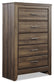 Juararo  Poster Bed With Mirrored Dresser, Chest And Nightstand