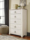 Willowton  Sleigh Bed With Mirrored Dresser, Chest And Nightstand