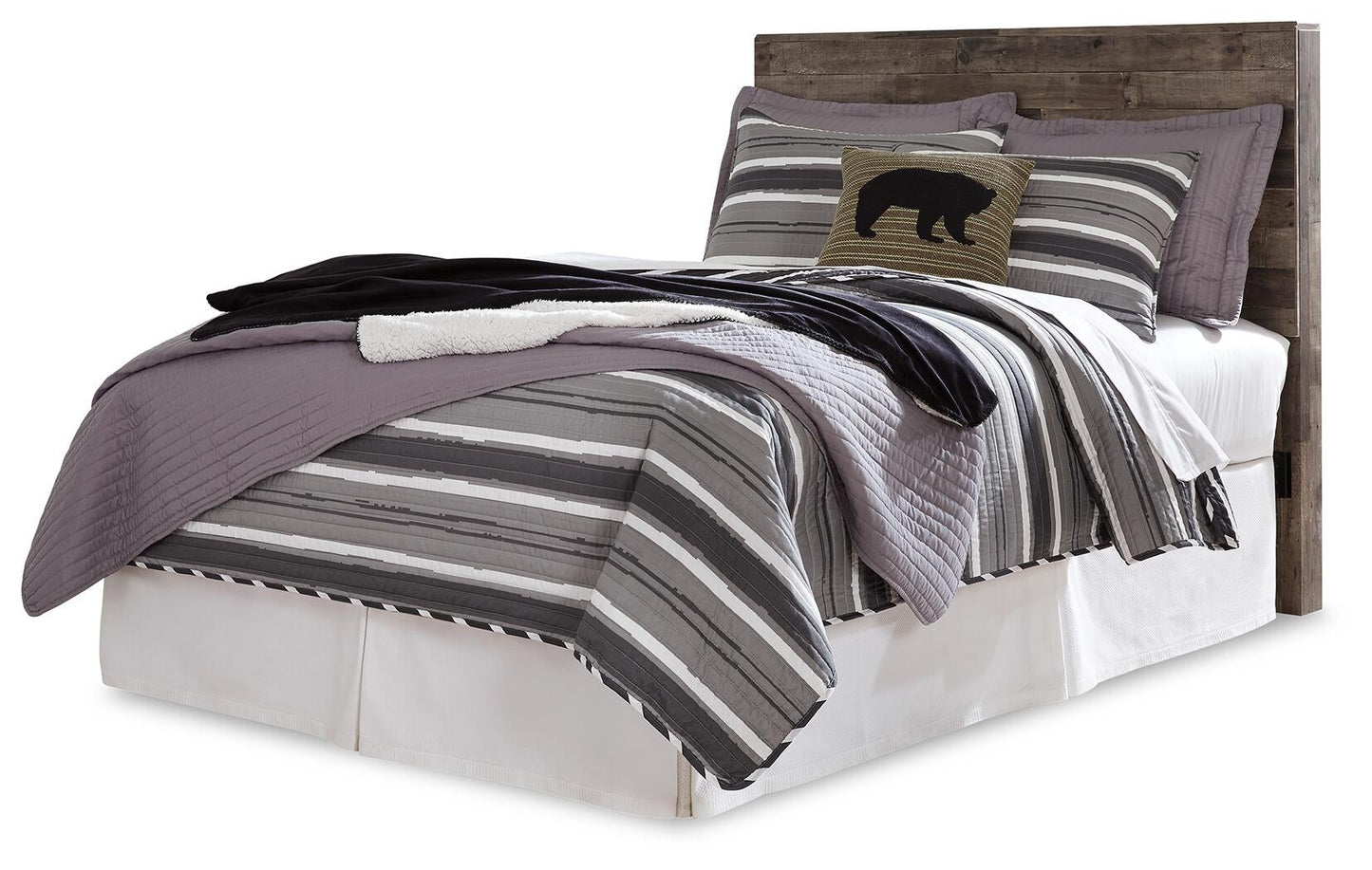 Derekson  Panel Headboard Bed With Mirrored Dresser, Chest And Nightstand