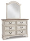 Realyn  Panel Bed With Mirrored Dresser
