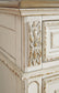 Realyn California  Upholstered Panel Bed With Mirrored Dresser