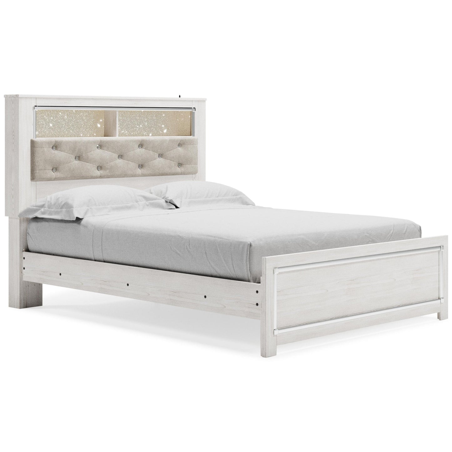 Altyra  Panel Bookcase Bed With Mirrored Dresser