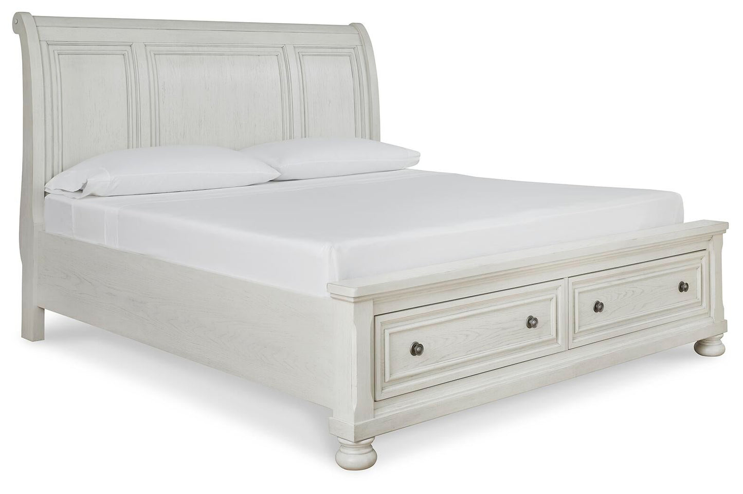 Robbinsdale California  Sleigh Bed With Storage With Mirrored Dresser