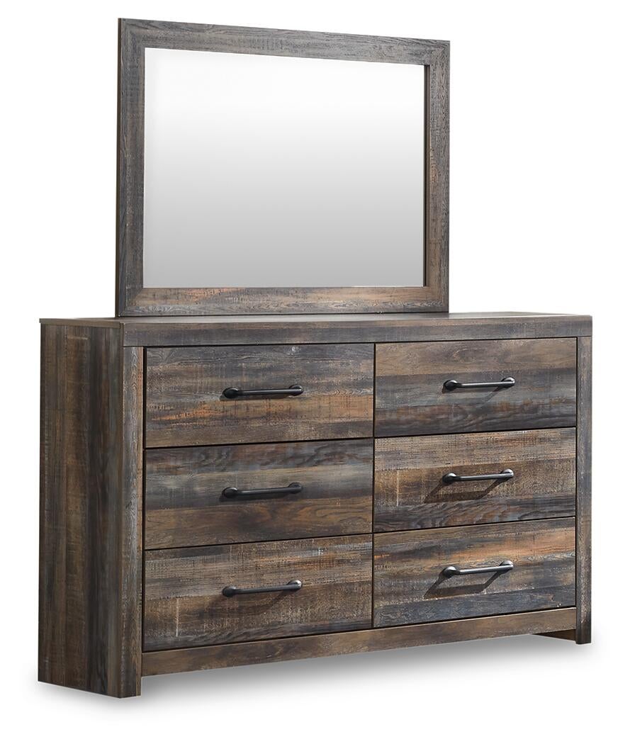Drystan  Panel Bed With Mirrored Dresser And Nightstand