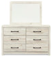 Cambeck  Panel Bed With Mirrored Dresser And Nightstand