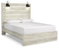 Cambeck  Panel Bed With Mirrored Dresser And Nightstand