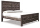 Wynnlow  Crossbuck Panel Bed With Mirrored Dresser, Chest And Nightstand