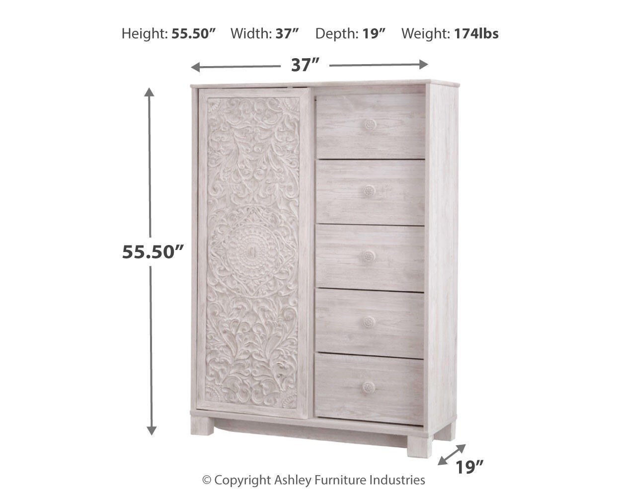 Paxberry  Panel Bed With Mirrored Dresser, Chest And Nightstand