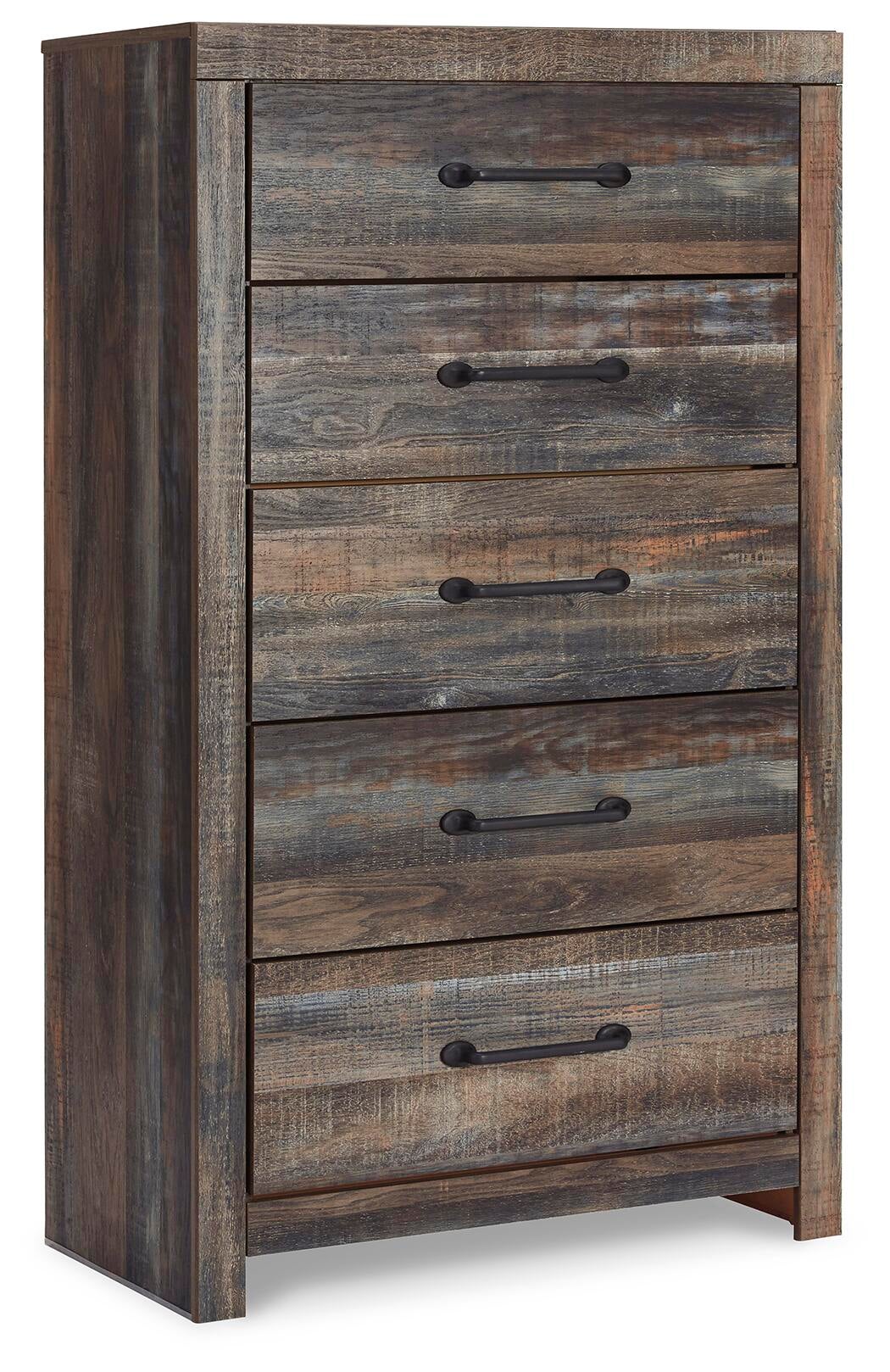 Drystan  Panel Headboard Bed With Mirrored Dresser, Chest And Nightstand