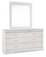 Anarasia  Sleigh Bed With Mirrored Dresser And Nightstand