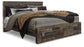 Derekson  Panel Bed With 2 Storage Drawers With Mirrored Dresser And Nightstand