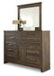 Juararo  Poster Bed With Mirrored Dresser And Nightstand