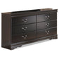 Huey Vineyard  Sleigh Bed With Mirrored Dresser And Nightstand
